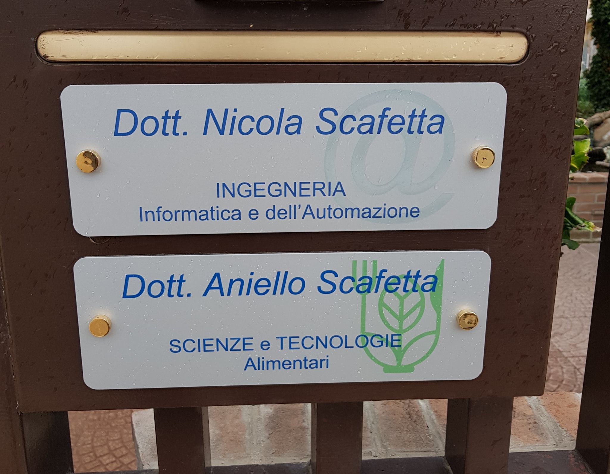 Targhe Nicola e Aniello